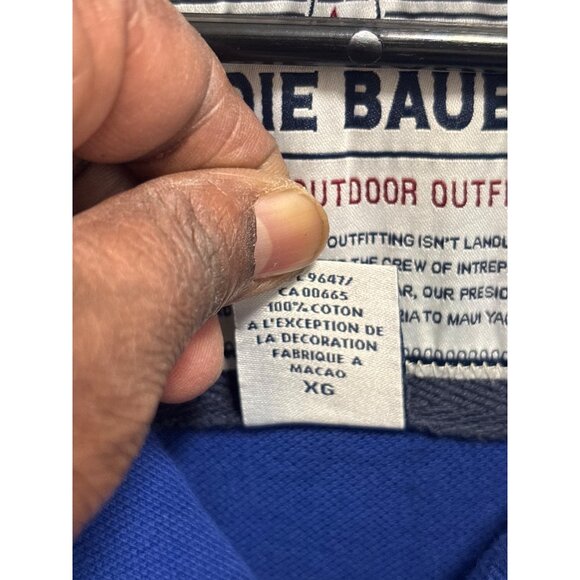 Eddie Bauer Blue Polo Shirt Embroidered Logos Mens Casual Short Sleeve Cotton xl - Picture 13 of 15